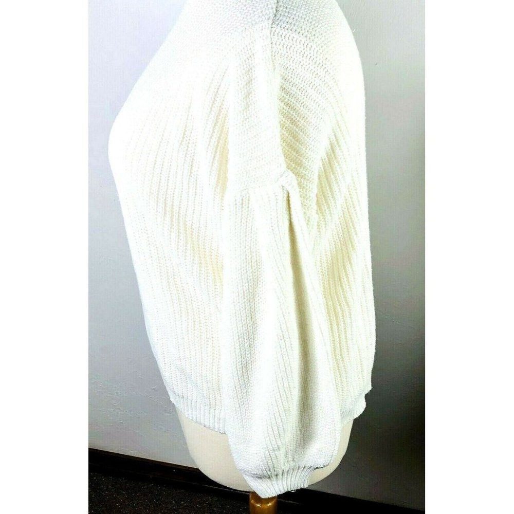 Vestidos Women's Sweater Turtleneck, Ivory Puff Long Sleeves Size Large NWOT - Picture 3 of 8